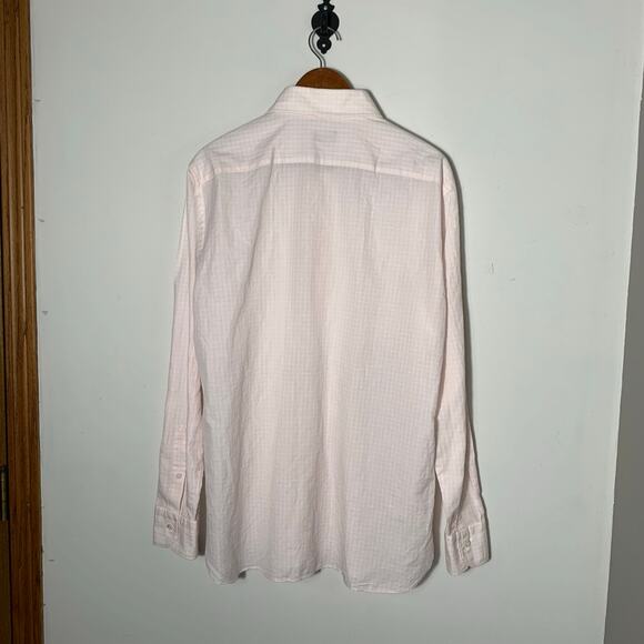 Mens Ermenegildo Zegna Pink & White Checked Long Sleeve Shirt Size 44/17.5 EUC! - Picture 2 of 3